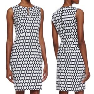 Kate spade Emrick Sleeveless Geometric Lemon Print Shift Dress 6 Navy White  W24